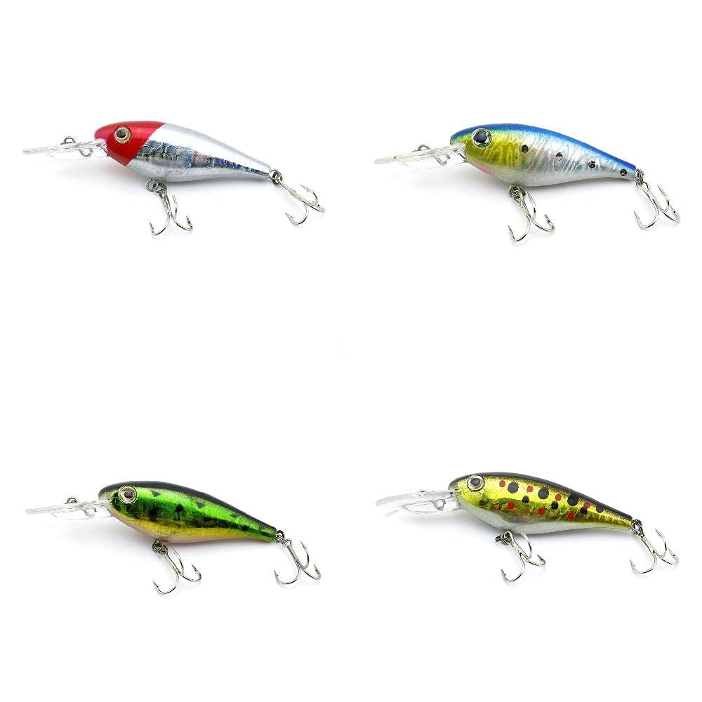 4 PCS Fishing Lures Crankbait Hardbaits Freshwater Saltwater Leurres 75mm 6g Minnow LOTS371