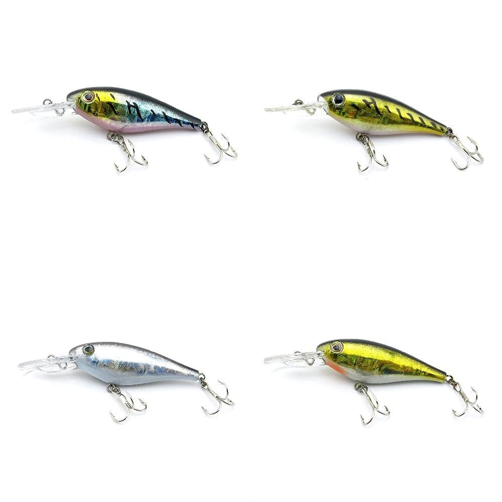 4 PCS Fishing Lures Crankbait Hardbaits Freshwater Saltwater Leurres 75mm 6g Minnow LOTS372