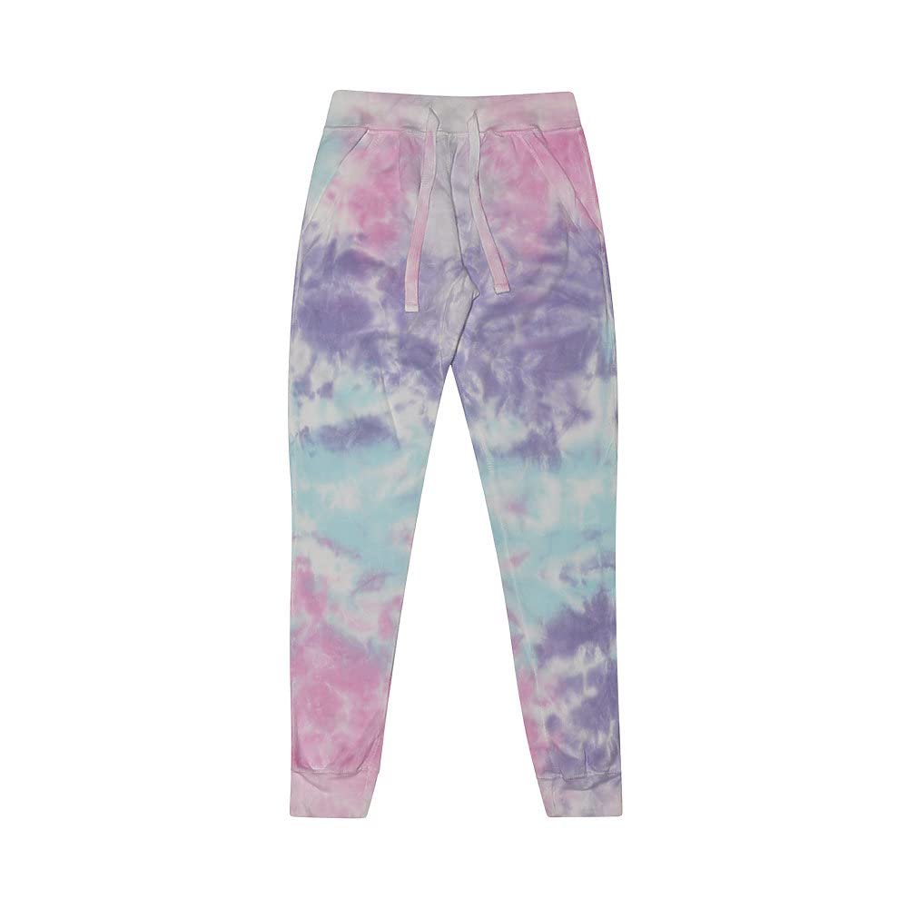 Colortone Ladies Tie Dye Joggers, Cotton Candy, Medium