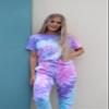 Colortone Ladies Tie Dye Joggers, Cotton Candy, Medium view 3