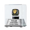 TrophySmack Custom Ring Case, Fantasy Football Ring Display Case with Engraving - Floating view 4