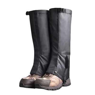 LYLFF Black Leg Gaiters, Adjustable Hiking Boots Leggings, Oxford Waterproof Heavy-Duty Leg Boots Bite-Resistant Desert Jungle Camping Snow Boots Leggings (Color : Black, Size : Medium)