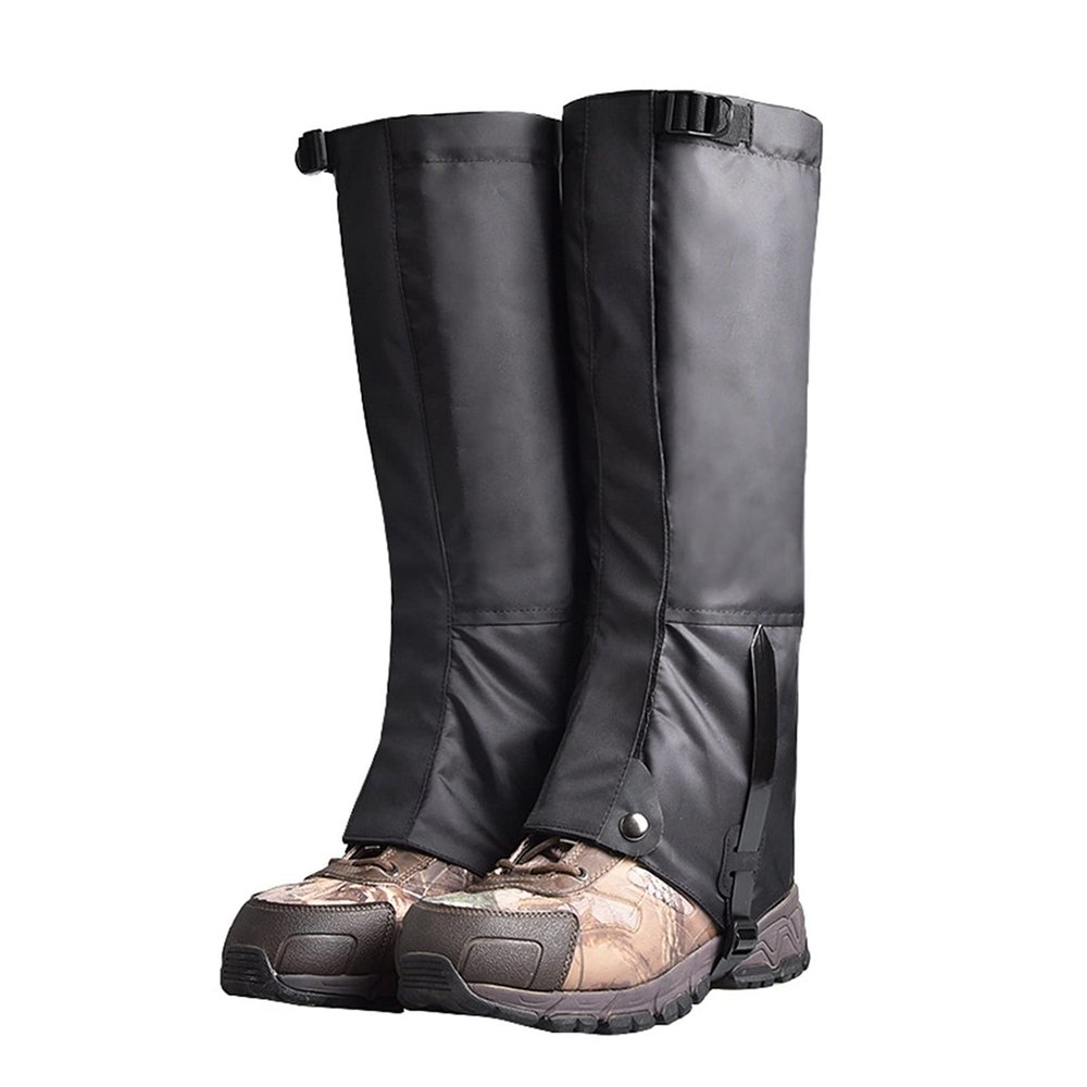 LYLFF Black Leg Gaiters, Adjustable Hiking Boots Leggings, Oxford Waterproof Heavy-Duty Leg Boots Bite-Resistant Desert Jungle Camping Snow Boots Leggings (Color : Black, Size : Medium)