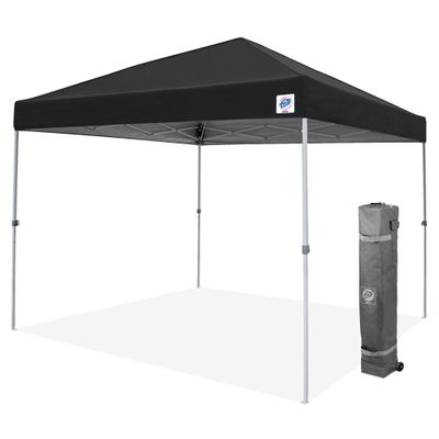 E-Z UP Patriot ONE-UP Technology Shelter, 10' x 10', Black (PTSBK10)