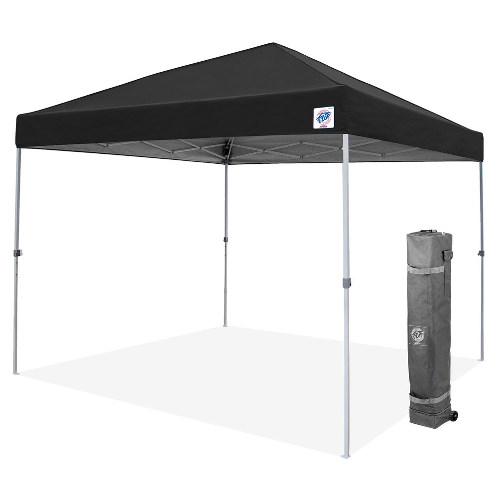 E-Z UP Patriot ONE-UP Technology Shelter, 10' x 10', Black (PTSBK10)