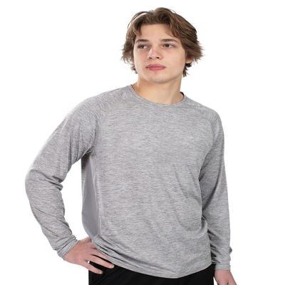 Holloway Men's Electrify Powered by Coolcore Long Sleeve Tee, Black Heather, 3X-Large