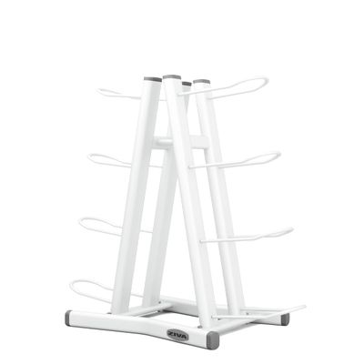 ZIVA Chic 8-Tier Functional Accessories Storage Tree Rack - Steel Tubing, Non-Marking Feet Supports Eight Wall Balls, Medicine Balls, Power Core Sandbags, White (H:147cm, W:50.5cm, L:84.5cm, Wt:24kg)