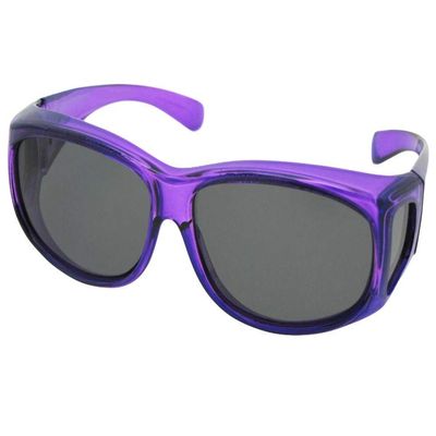 Junior Size Ages 10 to 15 Years Old Fit Over Sunglass FJ3 (Crystal Purple Frame Gray Lens)