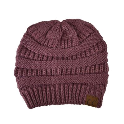 C.C Trendy Warm Chunky Soft Stretch Cable Knit Beanie Skully, Coco Berry
