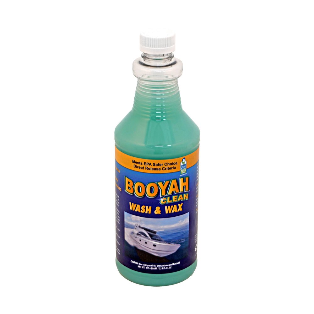 Booyah Clean Boat Wash & Wax Concentrated Boat Wash Fortified with Carnauba Wax, Reduces Salt and Hard Water Deposits Meets EPA Safer Choice Direct Release Criteria