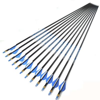 24pc ID 6.2mm .244" Custom Length 22-33 Inch Carbon Arrows Spine 250 300 340 400 500 600 700 800 Target Practice & Hunting Arrow Rotatable Nock for Recurve Bow Compound Bow Adult Youth Shooting