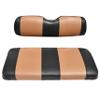 EZGO TXT Replacement Golf Cart Seat Cover Staple On Installation - 2 Piece - Premium Marine Vinyl - 5 Panel Stitching - Two-Tone (Black & Tan) view 1