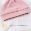 JANGANNSA Black Cotton Newborn Knot Hat Infant Baby Beanie Hats for Boys Girls Newborn Hospital Cap Spring Summer Autumn(Skin Pink,S) view 3