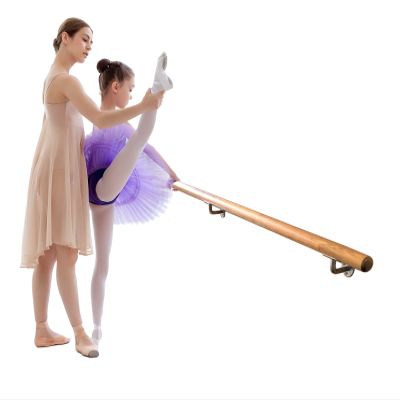 Ballet Barre Single Bar 3 FT Long 2.0 Diameter, Kids and Adults | Open Chrome Bracket Mounted Fixed Height Wooden Ballet Barre | Home or Studio Ballet Bar, Dance Bar, Stretch Bar, Dancing/Stretching