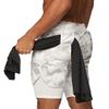 BOOMLEMON Men's 2 in 1 Running Shorts 5" Quick Dry Gym Athletic Workout Shorts for Men with Phone Pockets(Camo White 3XL) view 1