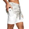 BOOMLEMON Men's 2 in 1 Running Shorts 5" Quick Dry Gym Athletic Workout Shorts for Men with Phone Pockets(Camo White 3XL) view 4