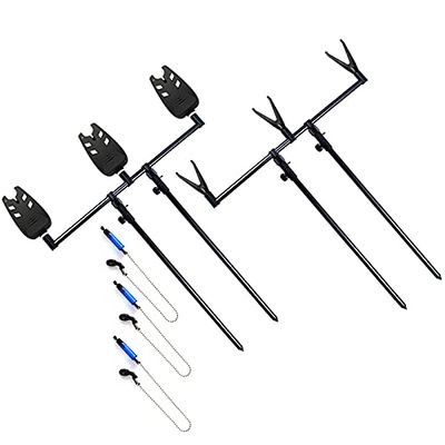 DKEKE Carp Fishing Bite Alarm Set Buzz Bars Bank Sticks Swingers Fishing Rod Rest Portable Outdoor Fishing Kit DKEKE (Color : B for 3 rods)