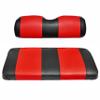 EZGO TXT Replacement Golf Cart Seat Cover Staple On Installation - 2 Piece - Premium Marine Vinyl - 5 Panel Stitching - Two-Tone (Black & Red) view 1