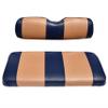 EZGO TXT Replacement Golf Cart Seat Cover Staple On Installation - 2 Piece - Premium Marine Vinyl - 5 Panel Stitching - Two-Tone (Blue & Tan) view 1