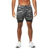 BOOMLEMON Men's 2 in 1 Running Shorts 5" Quick Dry Gym Athletic Workout Shorts for Men with Zip Pockets(Camo Grey XS) view 2
