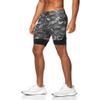 BOOMLEMON Men's 2 in 1 Running Shorts 5" Quick Dry Gym Athletic Workout Shorts for Men with Zip Pockets(Camo Grey XS) view 3