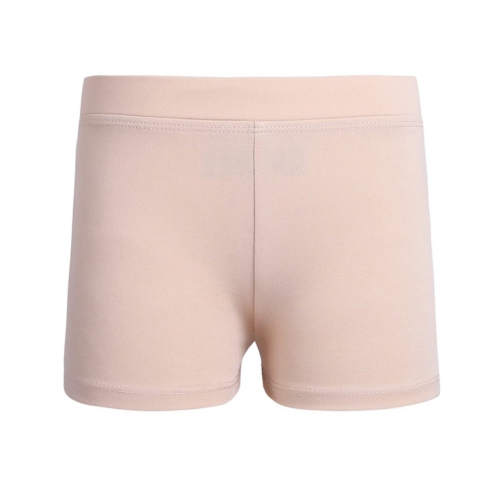 easyforever Kids Girls Athletic Sport Bottoms Activewear Ballet Dance Gymnastics Camouflage Boy-Cut Shorts Nude Solid 3-4