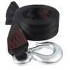 Boat Winch Strap with Hook,Boat Trailer Winch Strap 2 inch x 20 Foot, Great for Truck, Jet Ski and Car Trailers Towing and Heavy Duty Equipment (Black view 1