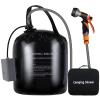 AZXJC Portable Camping Shower, 5gallons/20 liters Rechargeable air Pump Outdoor Electric Camping Shower, 8 Spray Modes, Solar Heating Black PVC airbag, Built-in Thermometer, Beach, Camping, Hiking view 1