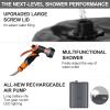 AZXJC Portable Camping Shower, 5gallons/20 liters Rechargeable air Pump Outdoor Electric Camping Shower, 8 Spray Modes, Solar Heating Black PVC airbag, Built-in Thermometer, Beach, Camping, Hiking view 2