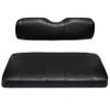 EZGO TXT Replacement Golf Cart Seat Cover Staple On Installation - 2 Piece - Premium Marine Vinyl - 5 Panel Stitching - Two-Tone (Black) view 1