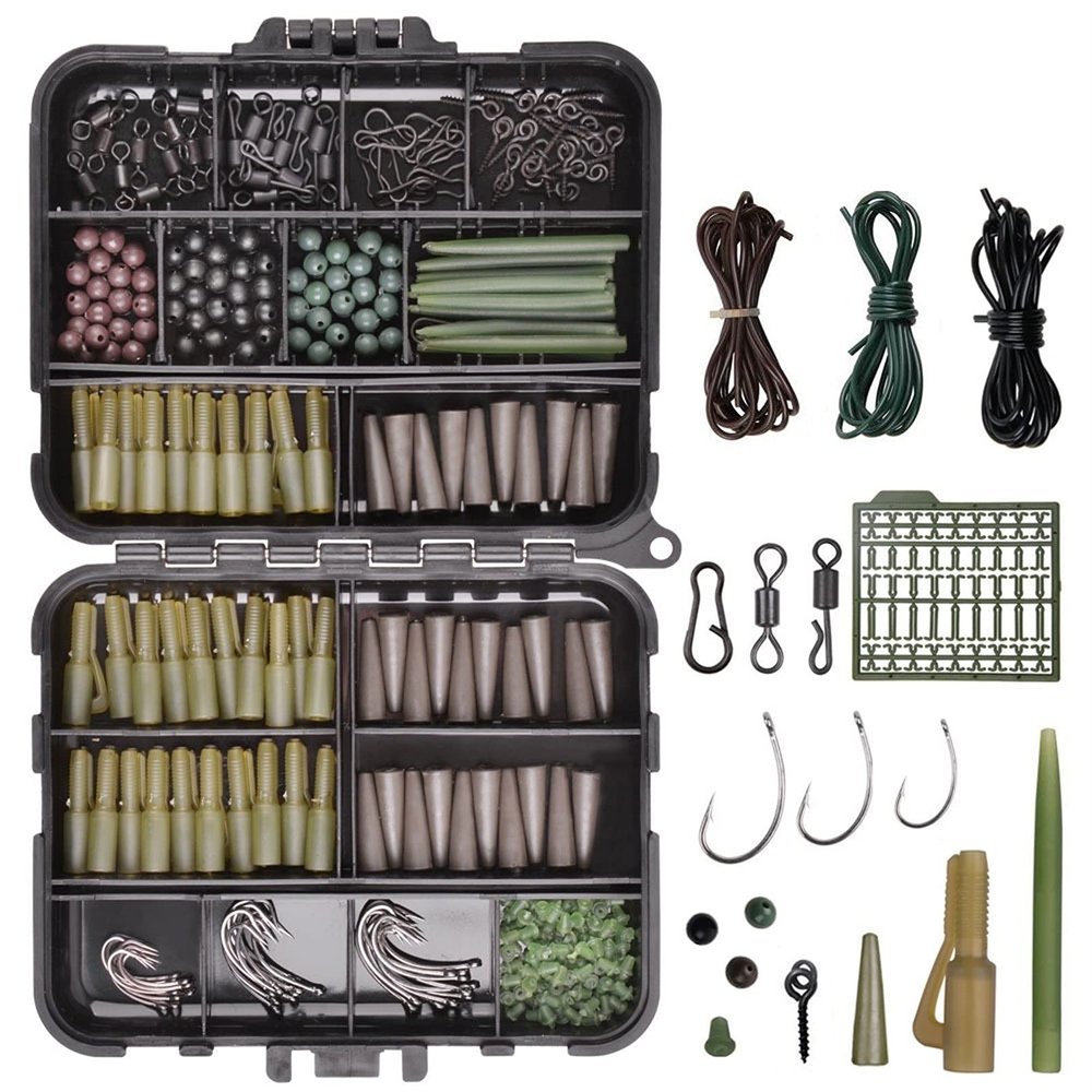 DKEKE 324pcs/box Including 11 Types Carp Fishing Accessories Can DIY Multi Carp Fishing Tools Easy to Use DKEKE