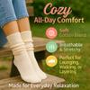 AWS/American Made Slouchy Scrunch Cotton Slouch Socks for Women Shoe Size 5 to 10 (Ivory, 1 Pair) view 3