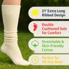 AWS/American Made Slouchy Scrunch Cotton Slouch Socks for Women Shoe Size 5 to 10 (Ivory, 1 Pair) view 4