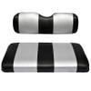 EZGO TXT Replacement Golf Cart Seat Cover Staple On Installation - 2 Piece - Premium Marine Vinyl - 5 Panel Stitching - Two-Tone (Black & Silver) view 1