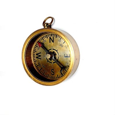 Brown Antique Solid Brass Compass, 35mm Old Vintage Antique, Working Rustic Compass, Pendant, Charm, Heavy Brass Compass, Nautical Maritime