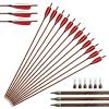 OBTOUTDOOR 12PCS 31 inches Professional Carbon Arrows Spine 400 with Removable Tips Practice Hunting Arrows for Compound Recurve Bow (6 Pack) view 1