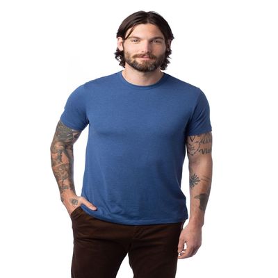 Alternative mens Modal Tri-blend Crewneck Tee T Shirt, Heritage Royal, Small US