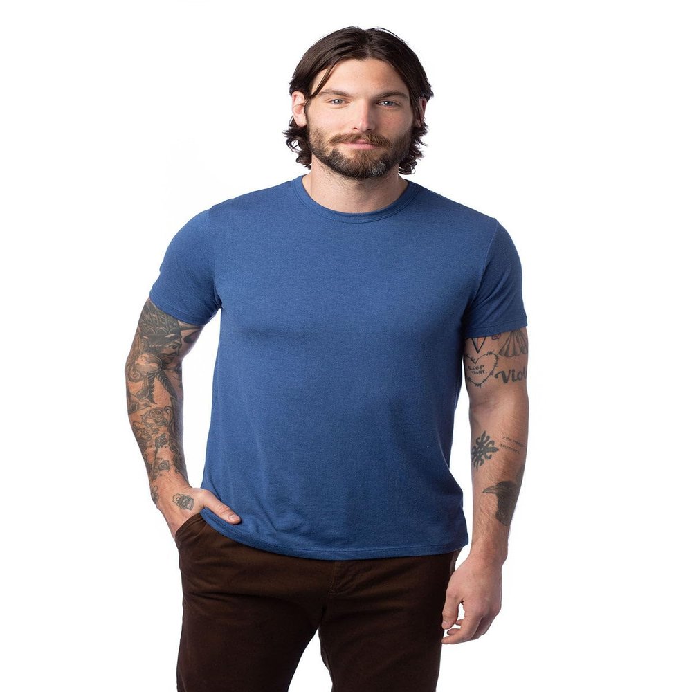 Alternative mens Modal Tri-blend Crewneck Tee T Shirt, Heritage Royal, Small US