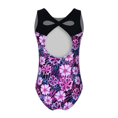 Yeeye Kids Girls One-Piece Leopard Printed Splice Tank Leotard for Gymnastics Dancing Tumbling Sports Rose 5-6