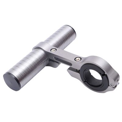 Bicycle Accessories 10/15cm Bike Handlebar Extender, Aluminum Alloy Mount Holder Double Clamp Bike Bracket Bicycle Accessories Bike Parts (Color : 10cm Silver)