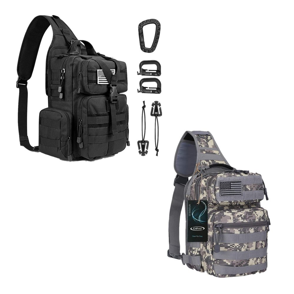 G4Free Tactical Sling Military Shoulder Backpack EDC Assault Range Bag and Tactical Sling Bag Military Rover Shoulder Sling Pack Molle EDC Chest Pack