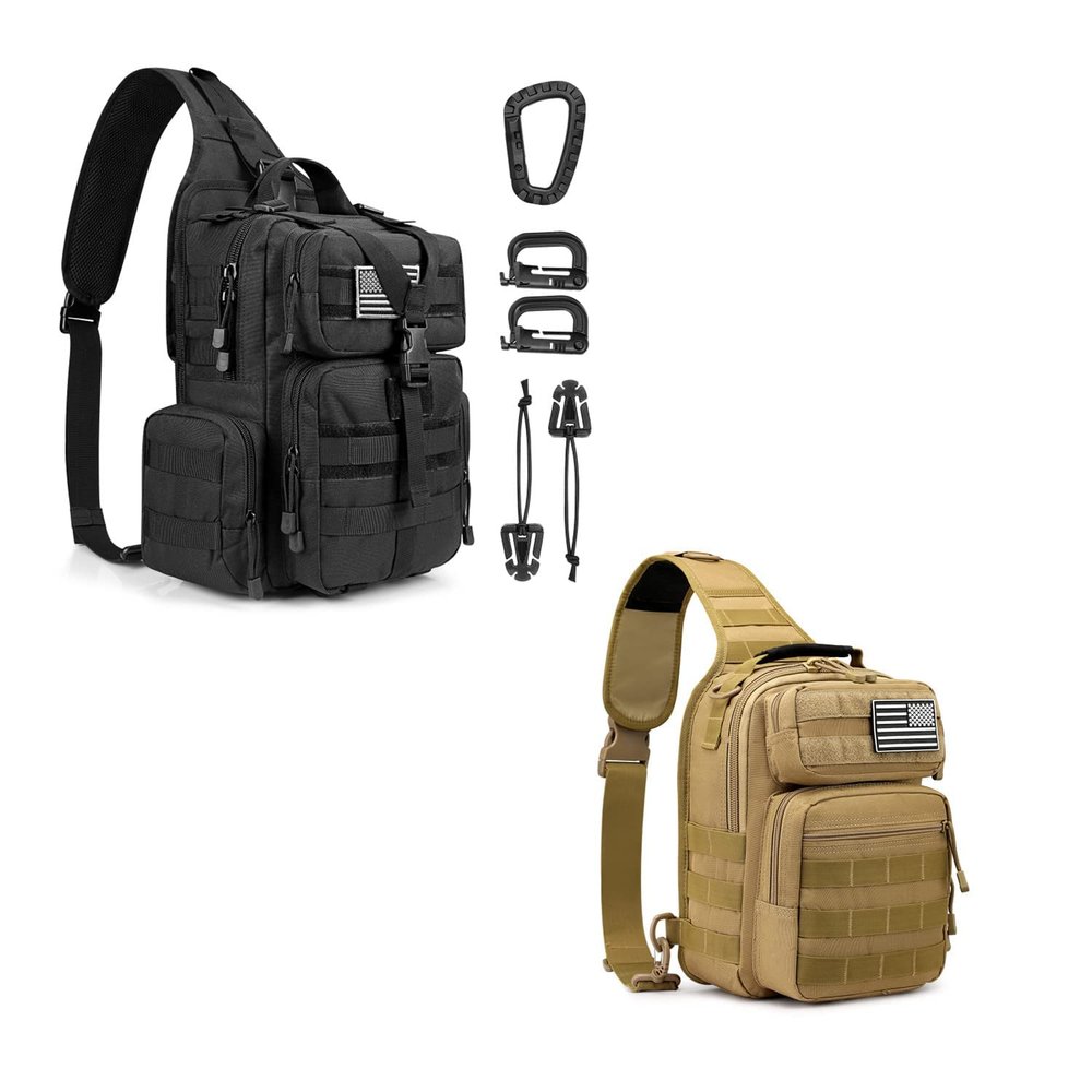 G4Free Tactical Sling Military Shoulder Backpack EDC Assault Range Bag and Tactical Sling Bag Military Rover Shoulder Sling Pack Molle EDC Chest Pack