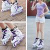 HLCUI Adjustable Inline Skates for Toddler Girls Boys Kids, with Luminous Wheel,Safety and Breathable Roller Skates, Lighting Wheels for Indoor Outdoor Backyard Skating,C,40EU/6.5UK/7.5US/25JP view 4