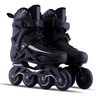 HLCUI Roller Skates - Outdoor Adult Black Professional Roller Inline Skates for Women and Youth Inline Skates,Beginners Boys and Girls Kids Roller Blades,A,44EU/10UK/11US/27JP