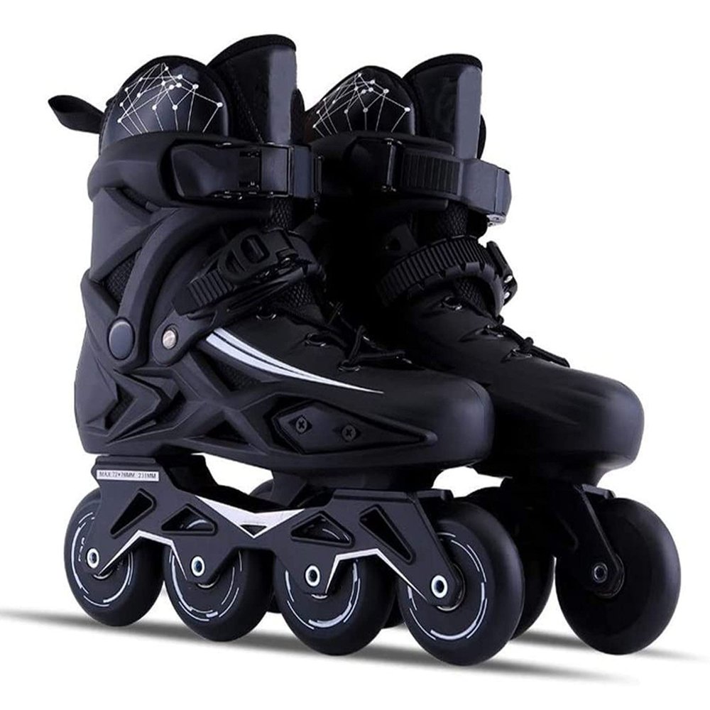 HLCUI Roller Skates - Outdoor Adult Black Professional Roller Inline Skates for Women and Youth Inline Skates,Beginners Boys and Girls Kids Roller Blades,A,41EU/7UK/8US/25.5JP