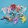 Asdf586io Cute and Charm Keychains, Shiny Solid Color Grape Bead String Pendant Keychain with Heart Shape Key Ring - Grey view 2