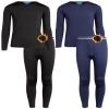ONLY BOYS Thermal Underwear Set - 4 Piece Brushed Fleece Thermal Top and Long Johns for Boys, Size 4T, Black/Navy