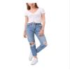 1.STATE Womens Jersey Ruched T-Shirt White L view 1