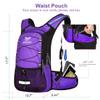 Mothybot Insulated Hydration Backpack Pack with 3L BPA Free Leak Proof Water Bladder, Large Storage Lightweight Hiking Daypack with Waist Pouches & Cooler Layer, for Running, Biking, Camping, Festival view 4
