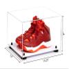 Better Display Cases Acrylic Shoe Pair Display Case - Large Rectangle Box with Clear Case, White Base and Black Risers 15.25" x 12" x 9" (V13/A082) view 2